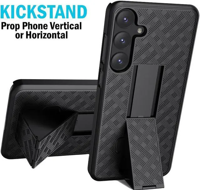 Alt view image 3 of 7 - Slim Case and Belt Clip Holster Combo for Samsung Galaxy S25 Plus 5G - Black