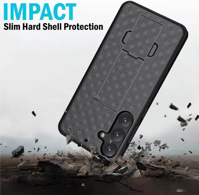 Alt view image 5 of 7 - Slim Case and Belt Clip Holster Combo for Samsung Galaxy S25 Plus 5G - Black