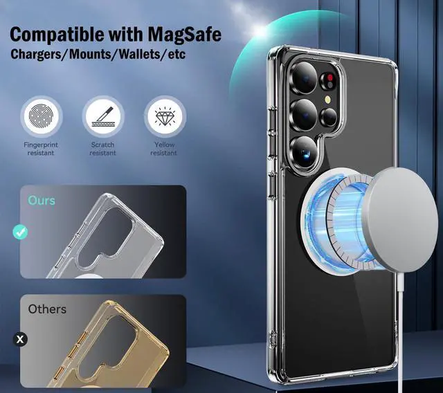 Alt view image 5 of 7 - Clear Acrylic TPU Case for Samsung Galaxy S25 Ultra 5G - Compatible with MagSafe