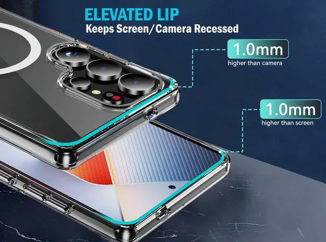 Alt view image 6 of 7 - Clear Acrylic TPU Case for Samsung Galaxy S25 Ultra 5G - Compatible with MagSafe