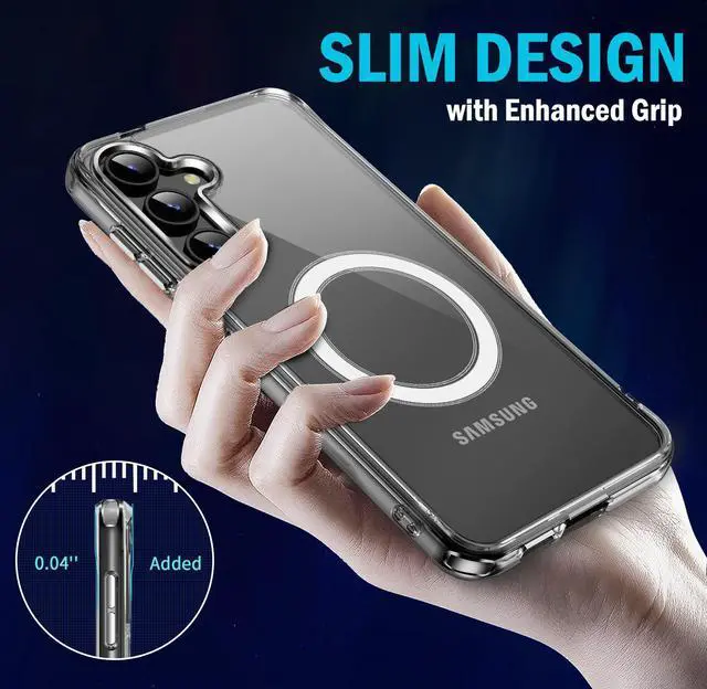 Alt view image 3 of 7 - Clear Acrylic TPU Case for Samsung Galaxy S25 5G Phone - Compatible with MagSafe