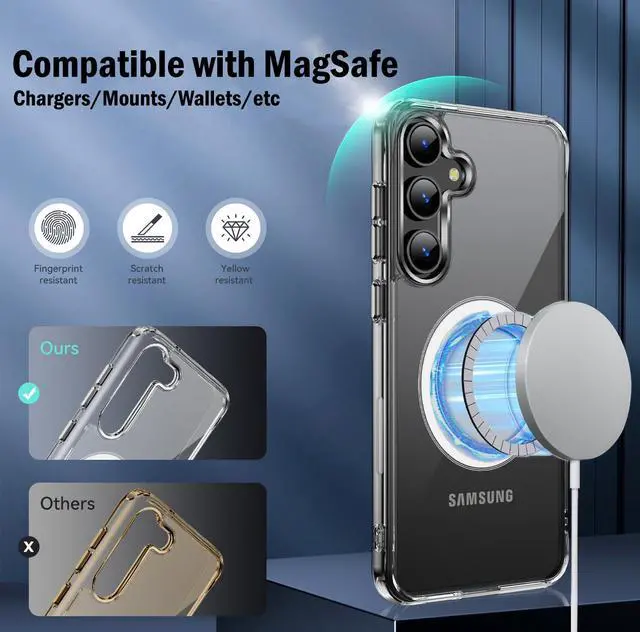 Alt view image 6 of 7 - Clear Acrylic TPU Case for Samsung Galaxy S25 5G Phone - Compatible with MagSafe