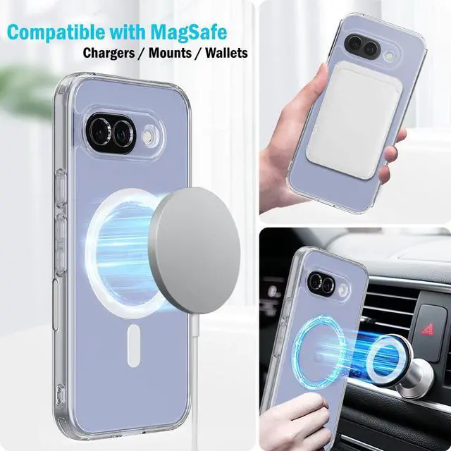 Alt view image 3 of 6 - Clear Acrylic TPU Case for Google Pixel 9A Phone - Compatible with MagSafe