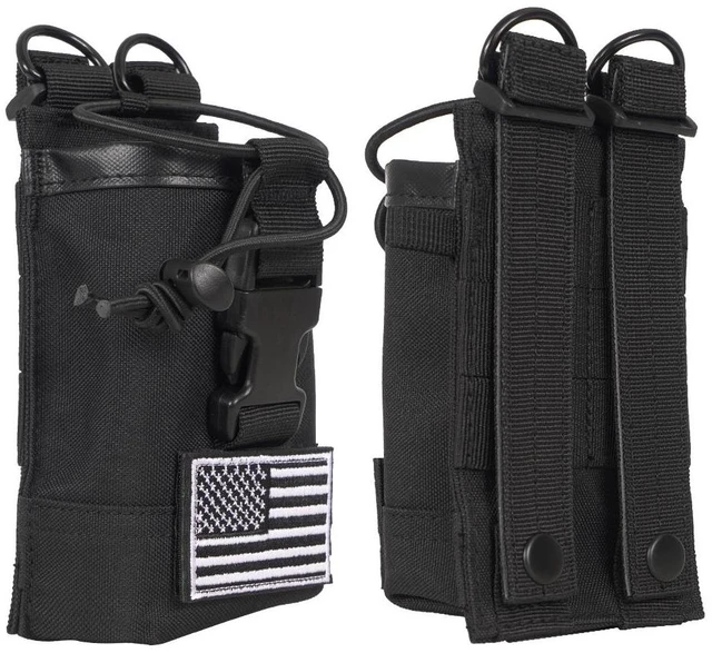 Alt view image 2 of 7 - Tactical Molle Radio Holster Holder Case Pouch Bag for Two Way Walkie Talkies