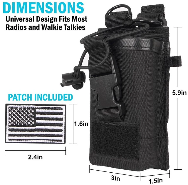 Alt view image 4 of 7 - Tactical Molle Radio Holster Holder Case Pouch Bag for Two Way Walkie Talkies