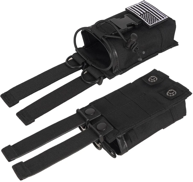 Alt view image 5 of 7 - Tactical Molle Radio Holster Holder Case Pouch Bag for Two Way Walkie Talkies