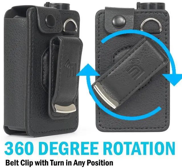 Alt view image 4 of 7 - Black Leather Case with Belt Clip Screen Cover for Medtronic MiniMed 780G 770G