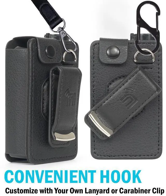 Alt view image 5 of 7 - Black Leather Case with Belt Clip Screen Cover for Medtronic MiniMed 780G 770G