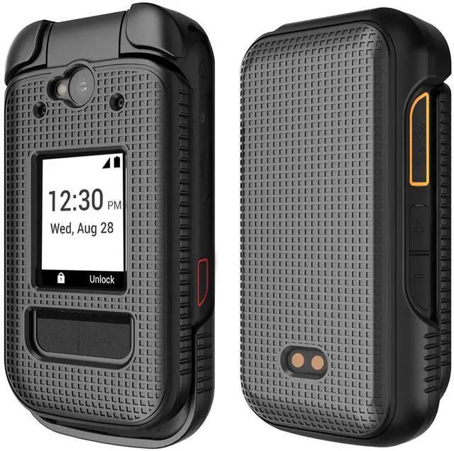 Alt view image 2 of 7 - Grid Texture Hard Shell Case for Sonim XP3 Plus 5G Phone (XP3plus X320) - Black