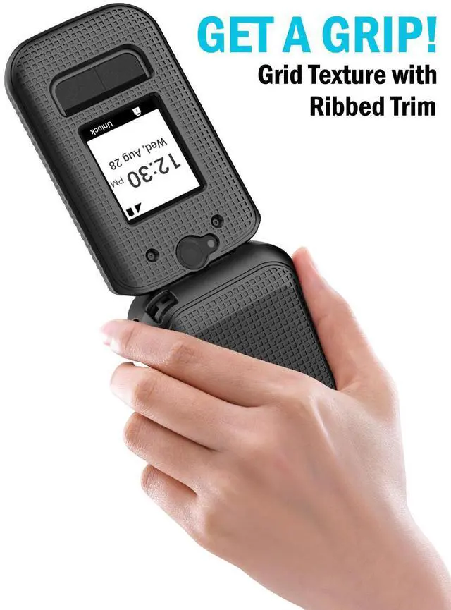 Alt view image 3 of 7 - Grid Texture Hard Shell Case for Sonim XP3 Plus 5G Phone (XP3plus X320) - Black
