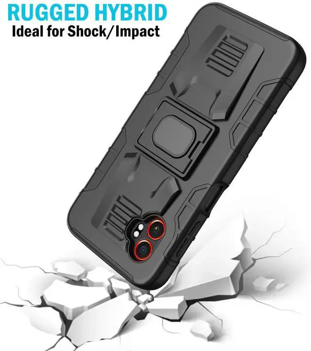 Alt view image 5 of 7 - Rugged Case Stand Belt Clip Holster for Samsung Galaxy XCover 7 Pro - Black