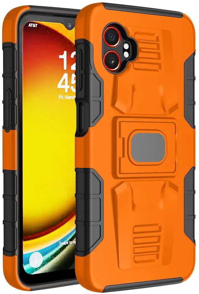 Main image of Rugged Case with Stand Ring Grip for Samsung Galaxy XCover 7 Pro Phone - Orange