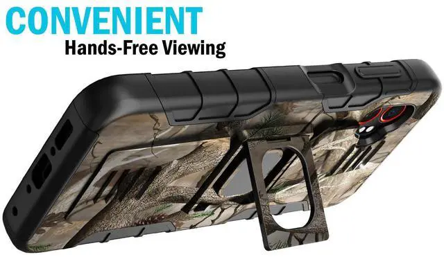 Alt view image 5 of 7 - Rugged Case with Stand Ring Grip for Samsung Galaxy XCover 7 Pro Phone - Camo