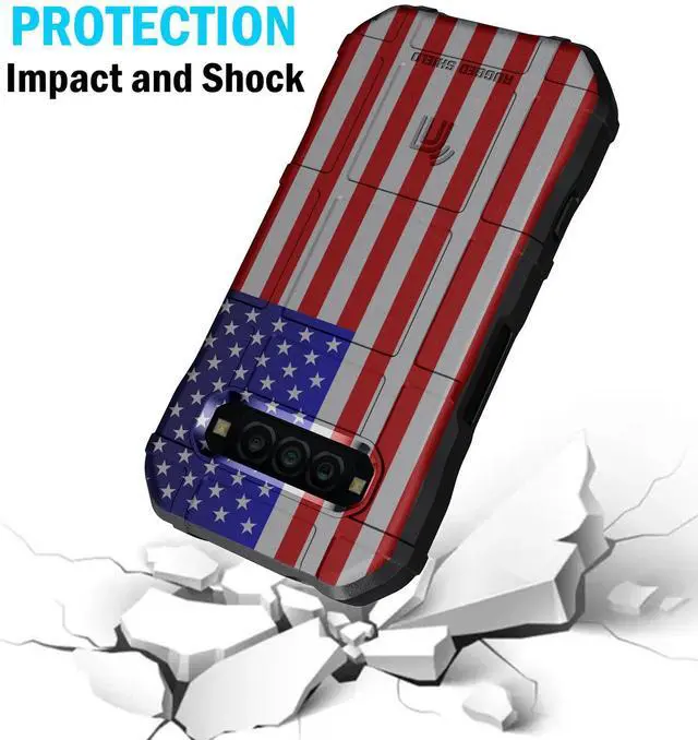 Alt view image 5 of 7 - Special Ops Rugged Case and Belt Clip for Kyocera DuraForce Pro 3 - USA Flag
