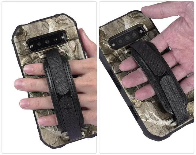 Alt view image 4 of 7 - Rugged Case + Hand Strap + Belt Clip for Kyocera DuraForce Pro 3 - Camo Tree