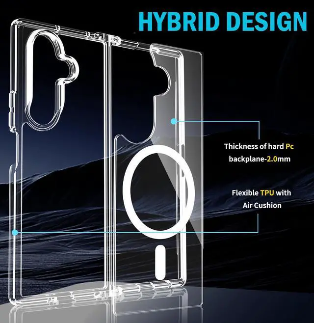 Alt view image 4 of 7 - Clear Case for Samsung Galaxy Z Fold 7 Phone - Compatible with MagSafe