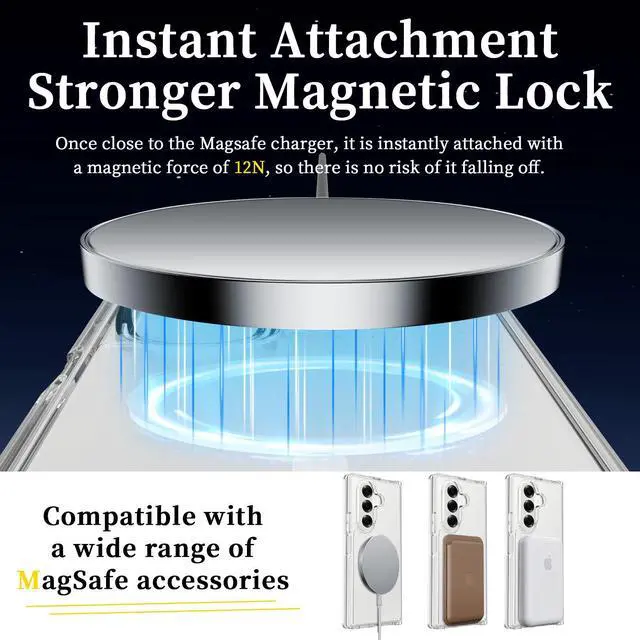 Alt view image 7 of 7 - Clear Case for Samsung Galaxy Z Fold 7 Phone - Compatible with MagSafe