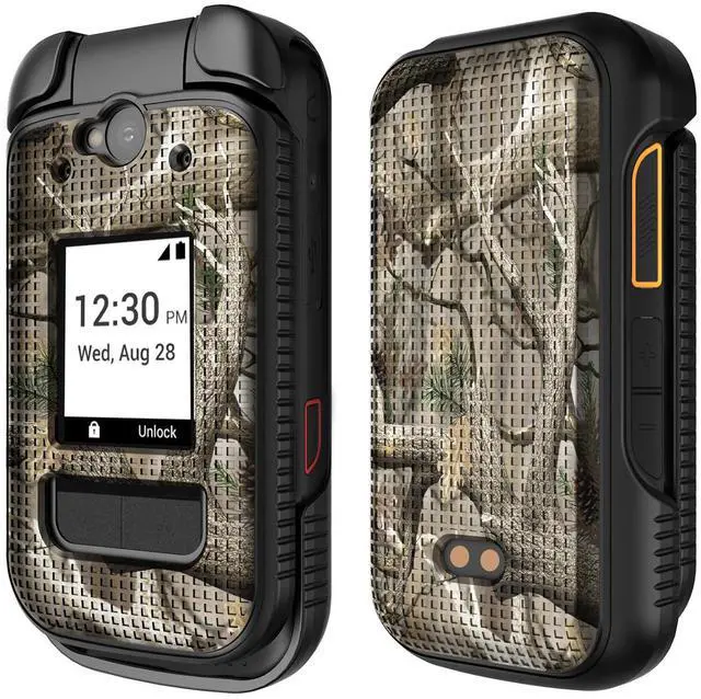 Alt view image 2 of 7 - Grid Texture Hard Shell Case for Sonim XP3 Plus 5G (X320 2025) - Bush Camouflage