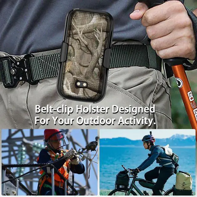 Alt view image 6 of 7 - Hard Case and Belt Clip Holster for Sonim XP3 Plus 5G XP3plus X320 - Bush Camo