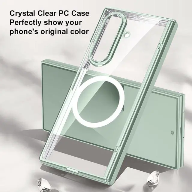 Alt view image 5 of 7 - Screen Protect Case for Samsung Galaxy Z Fold 7 - Compatible with MagSafe, Green