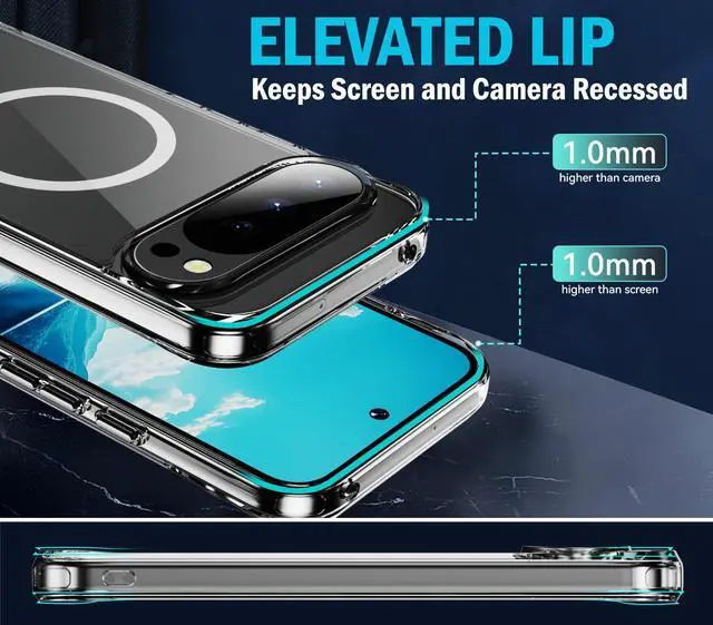 Alt view image 7 of 7 - Clear Acrylic Phone Case for Pixel 10 / Pixel 10 Pro - Compatible with MagSafe