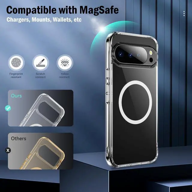 Alt view image 5 of 7 - Clear Acrylic TPU Case for Pixel 10 Pro XL Phone - Compatible with MagSafe