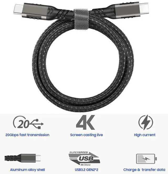 Alt view image 3 of 7 - USB-C / TYPE-C Rugged Braided Charge/Sync Cable for Phone - 1 Meter (3.2 feet)