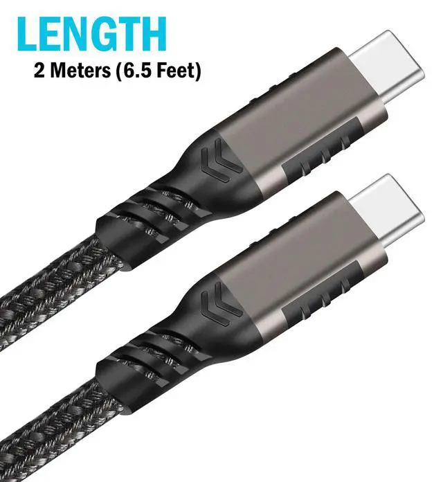 Alt view image 6 of 7 - USB-C / TYPE-C Rugged Braided Charge/Sync Cable for Phone - 2 Meter Long 6.5 ft