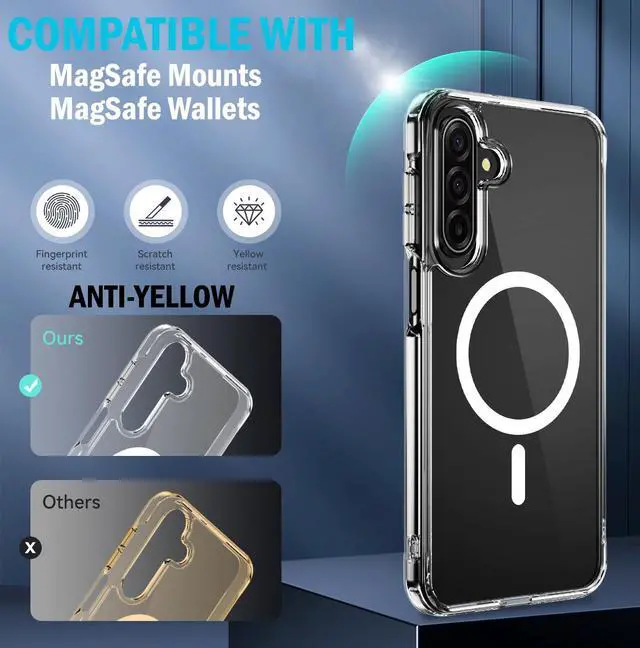 Alt view image 7 of 7 - Clear Case for Samsung Galaxy A17 5G Phone - Compatible with MagSafe Mounts