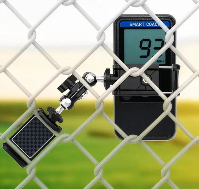 Main image of Universal Fence or Tripod Mount - Dual Holder for Pocket Radar, Phone, Powerbank