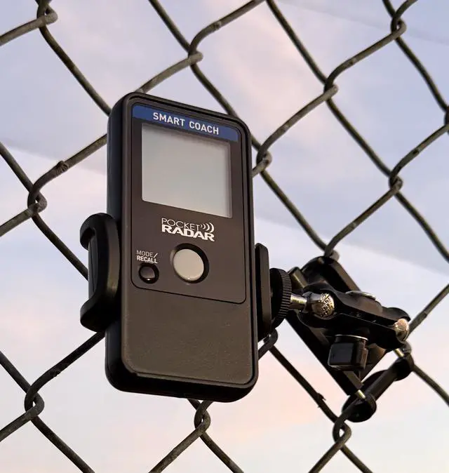 Alt view image 2 of 7 - Universal Fence or Tripod Mount - Dual Holder for Pocket Radar, Phone, Powerbank