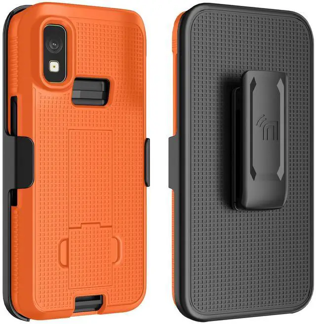 Main image of Bright Orange Case Cover Stand and Belt Clip Holster for Zebra TC501 Scanner