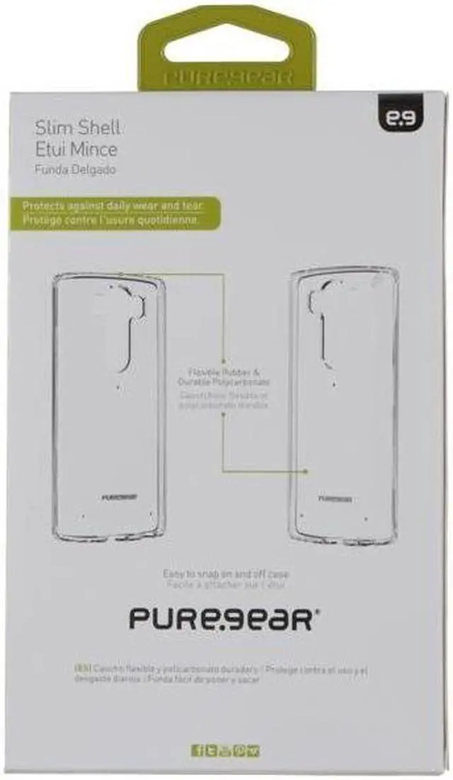 Alt view image 11 of 11 - PUREGEAR CLEAR SLIM SHELL CASE HARD TRANSPARENT COVER FOR LG V10 PHONE