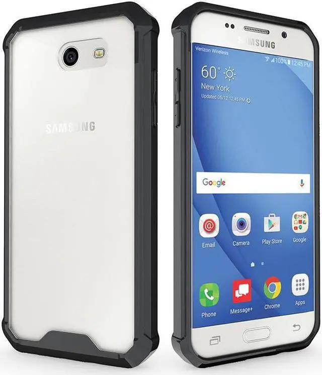 Alt view image 7 of 7 - BLACK/CLEAR ANTI-SHOCK TPU CASE HARD COVER FOR SAMSUNG GALAXY J3 EMERGE 2017
