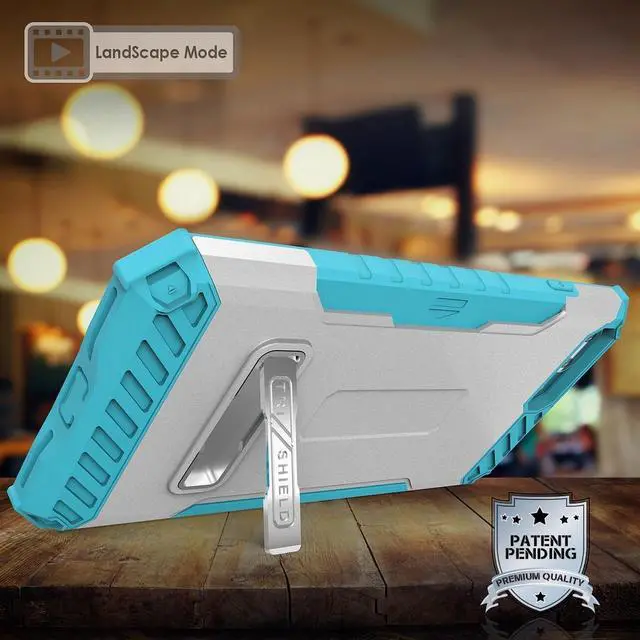 Alt view image 2 of 6 - White Turquoise Case Credit Card Slot Cover Wrist Strap for iPhone SE 2022/2020