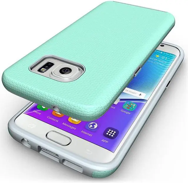 Alt view image 2 of 7 - ANTI-SLIP MINT TEXTURED GRIP SKIN HARD CASE COVER FOR SAMSUNG GALAXY S7 EDGE