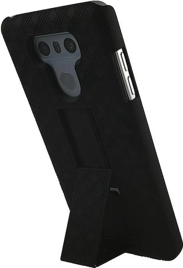 Alt view image 7 of 7 - Verizon Original Black Kickstand Case Cover Belt Clip Holster for LG G6, G6 Plus