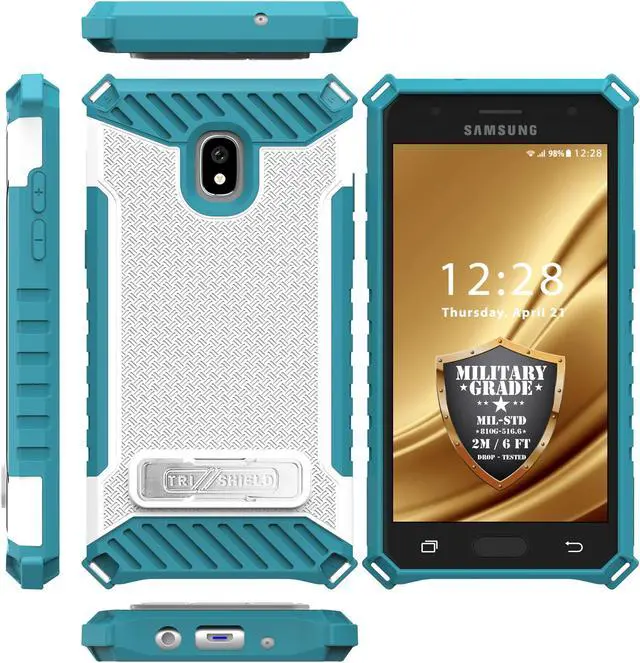Alt view image 5 of 6 - White/Turquoise Case Cover Strap for Galaxy Express Prime 3, Amp Prime 3, Sol 3