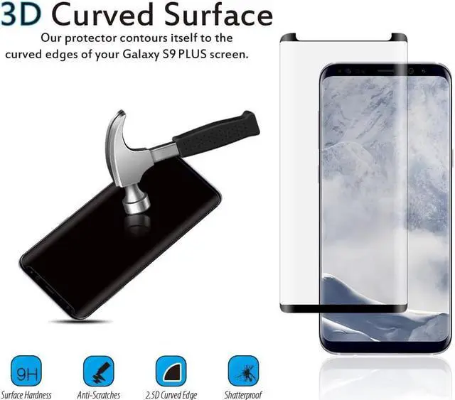 Alt view image 7 of 7 - FULL SIZE HARD TEMPERED GLASS SCREEN PROTECTOR SAVER FOR SAMSUNG GALAXY S9 PLUS