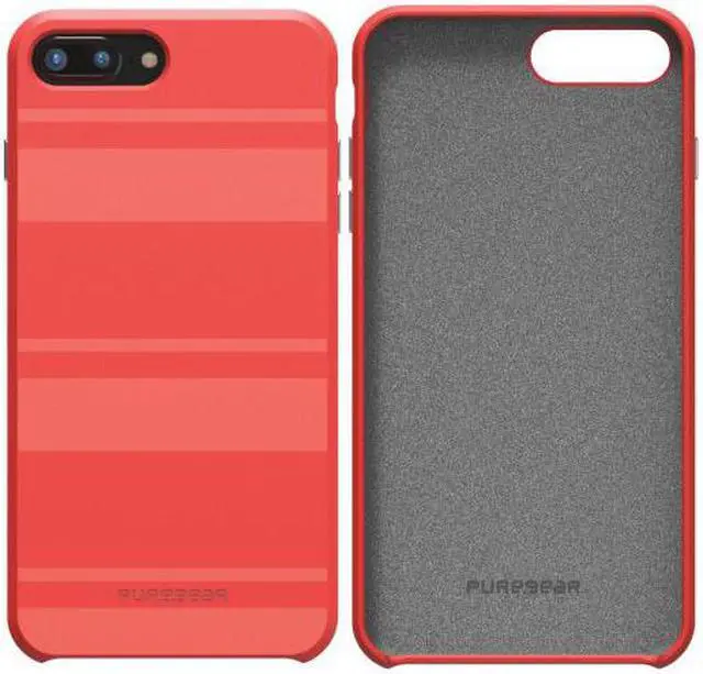Alt view image 2 of 5 - PureGear Deep Coral SOFT-TEK Case Skin Cover for iPhone 8 Plus/7 Plus/6 Plus