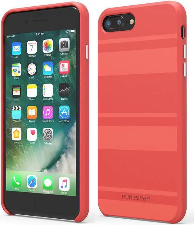 Main image of PureGear Deep Coral SOFT-TEK Case Skin Cover for iPhone 8 Plus/7 Plus/6 Plus