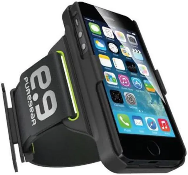 Alt view image 5 of 9 - PUREGEAR HIP SPORTS BLACK/LIME ARMBAND + CASE STAND FOR iPHONE 5 5s SE (2016)