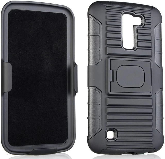 Alt view image 6 of 6 - BLACK GRIP RING CASE + BELT CLIP HOLSTER STAND FOR LG K10, LG PREMIER L62C K420N