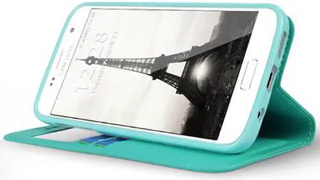 Alt view image 4 of 5 - MINT GREEN WINDOW WALLET CREDIT ID CARD CASE STAND FOR SAMSUNG GALAXY S7 EDGE