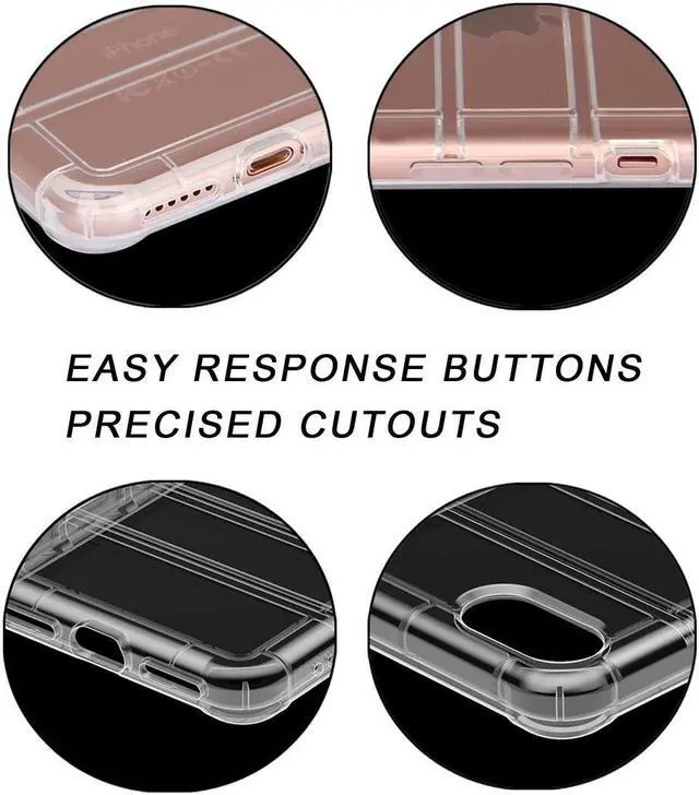 Alt view image 5 of 7 - Clear Airbag Cushion TPU Flexible Grip Case Cover for iPhone SE 2022/2020, 8, 7