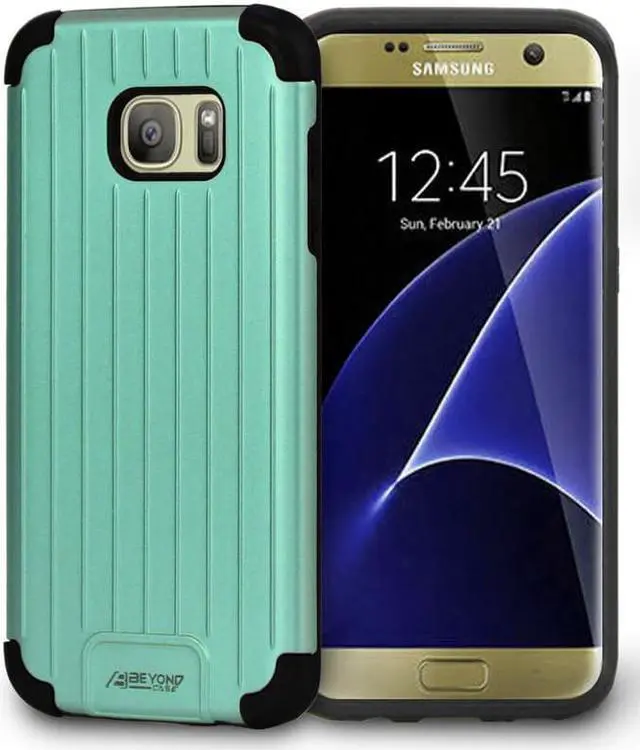 Main image of MINT MATTE SLIM DUO-SHIELD CASE RIBBED RUGGED COVER FOR SAMSUNG GALAXY S7 EDGE