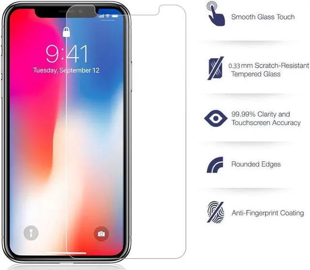 Alt view image 2 of 6 - 2X Tempered Glass Screen Protector Scratch Guard for Apple iPhone XR 6.1"