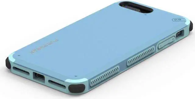 Alt view image 2 of 5 - PureGear Soft Blue Dualtek Extreme Rugged Case Cover for iPhone 8 Plus, 7 Plus
