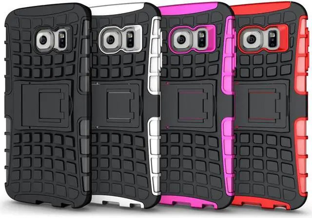 Alt view image 4 of 5 - WHITE GRENADE GRIP SKIN HARD CASE COVER STAND FOR SAMSUNG GALAXY S6 EDGE SM-G925