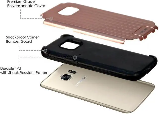 Alt view image 3 of 3 - ROSE GOLD PINK MATTE SLIM DUO-SHIELD CASE COVER FOR SAMSUNG GALAXY S7 EDGE